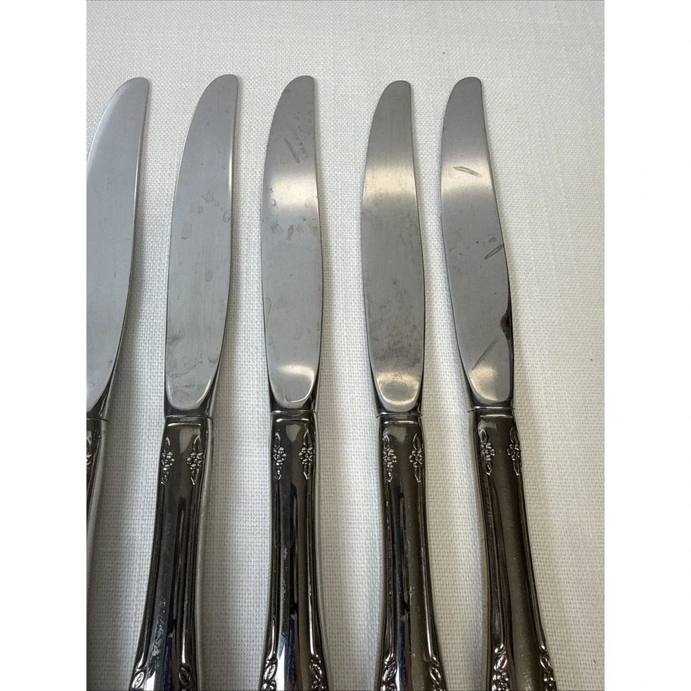 Oneida Mansfield Amadeus Dinner‎ Knives 8 Hollow Stainless Wm A Rogers Deluxe